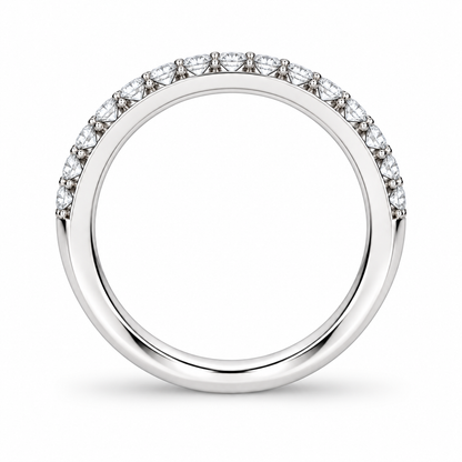[metal:white-gold] Gabrielle Curved Diamond Ring — top — Gently curved pavé nesting band, circular elevation studio view [catalog-v4]