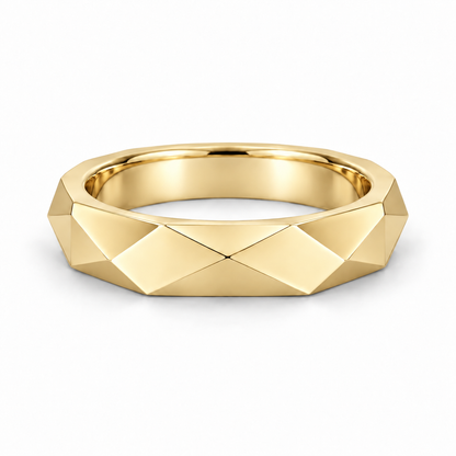 [metal:yellow-gold] Galatea Geometric Ring — front — Yellow gold colour preview [catalog-v4]