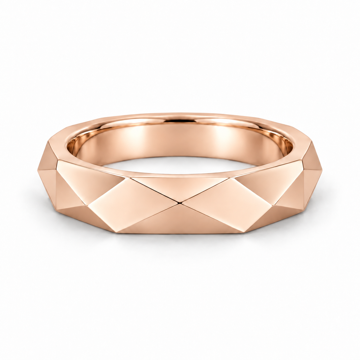[metal:rose-gold] Galatea Geometric Ring — front — Rose gold colour preview [catalog-v4]