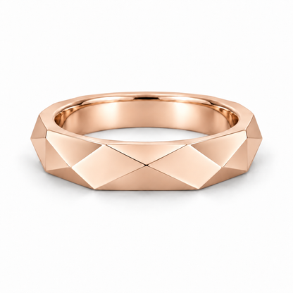 [metal:rose-gold] Galatea Geometric Ring — front — Rose gold colour preview [catalog-v4]