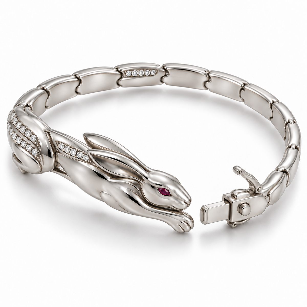 Garenn Rabbit Bracelet — alternate view with construction — [metal:all] — clasp opened