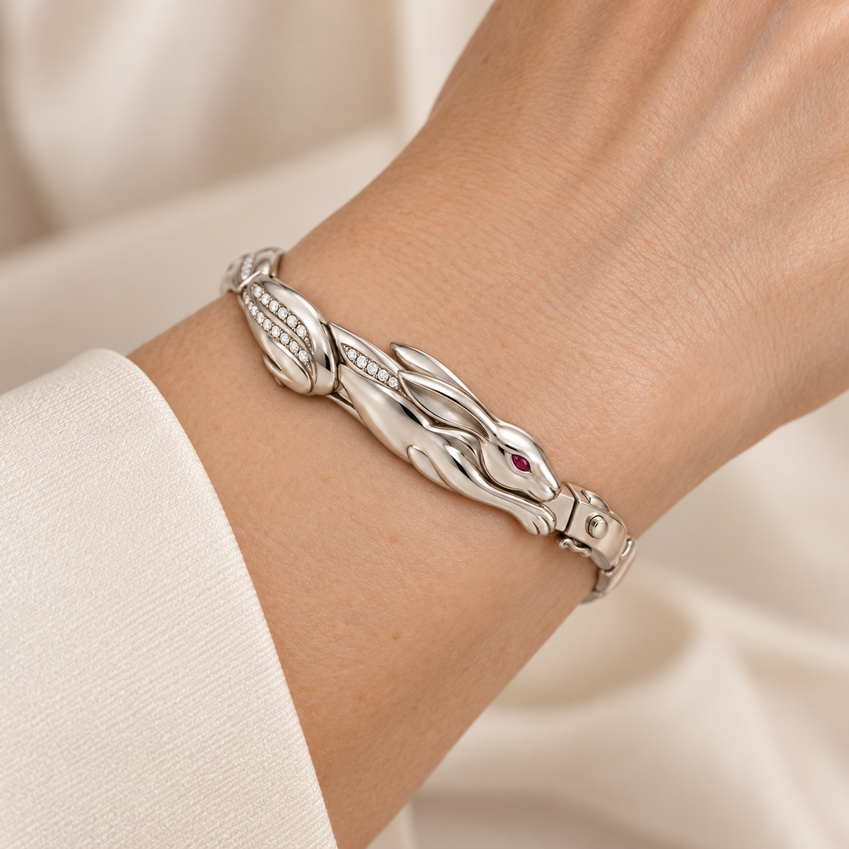 Garenn Rabbit Bracelet — worn view — [metal:all]