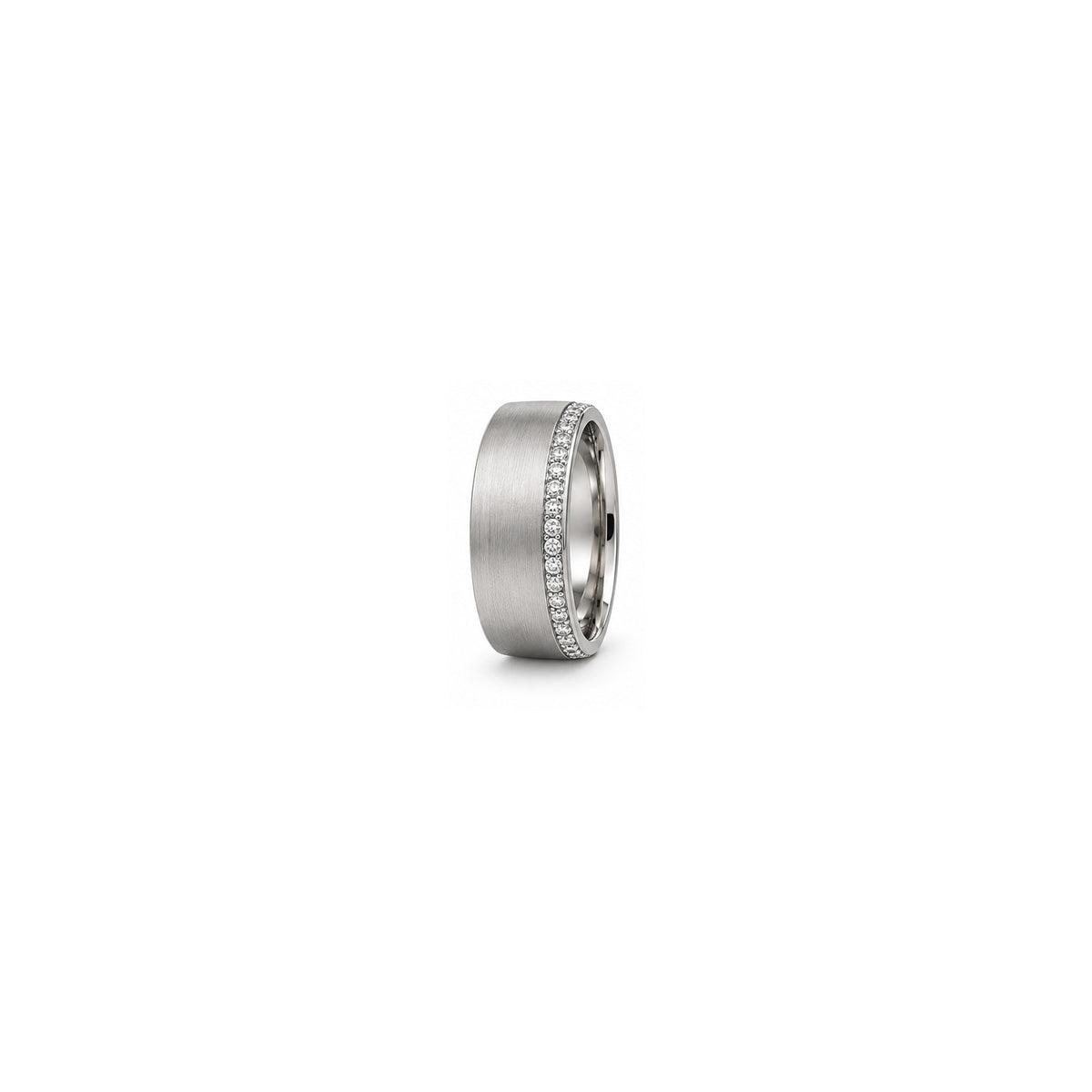 [metal:white-gold] Gareth Pavé Edge Band — white gold hero — illustrative catalogue render