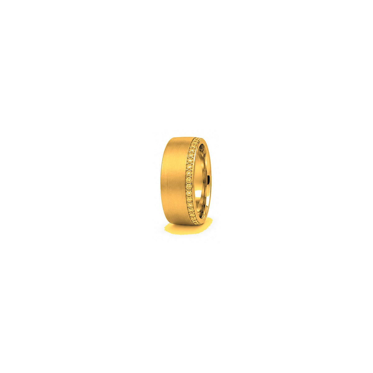 [metal:yellow-gold] Gareth Pavé Edge Band — yellow gold hero — illustrative catalogue render