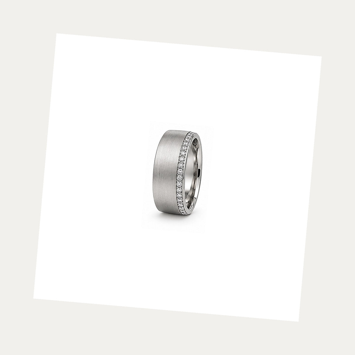 [metal:white-gold] Gareth Pavé Edge Band — white gold alternate — illustrative catalogue render