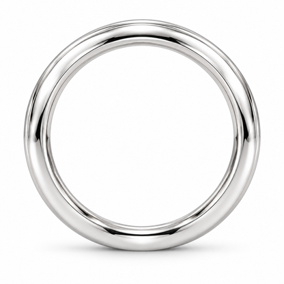 [metal:white-gold] Genevieve Cathedral Band — top — Raised-ridge band, circular elevation studio view [catalog-v4]