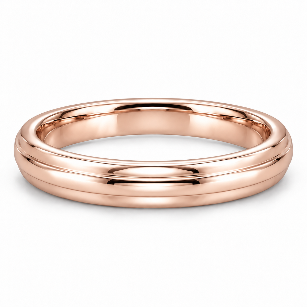 [metal:rose-gold] Genevieve Cathedral Band — front — Rose gold colour preview [catalog-v4]