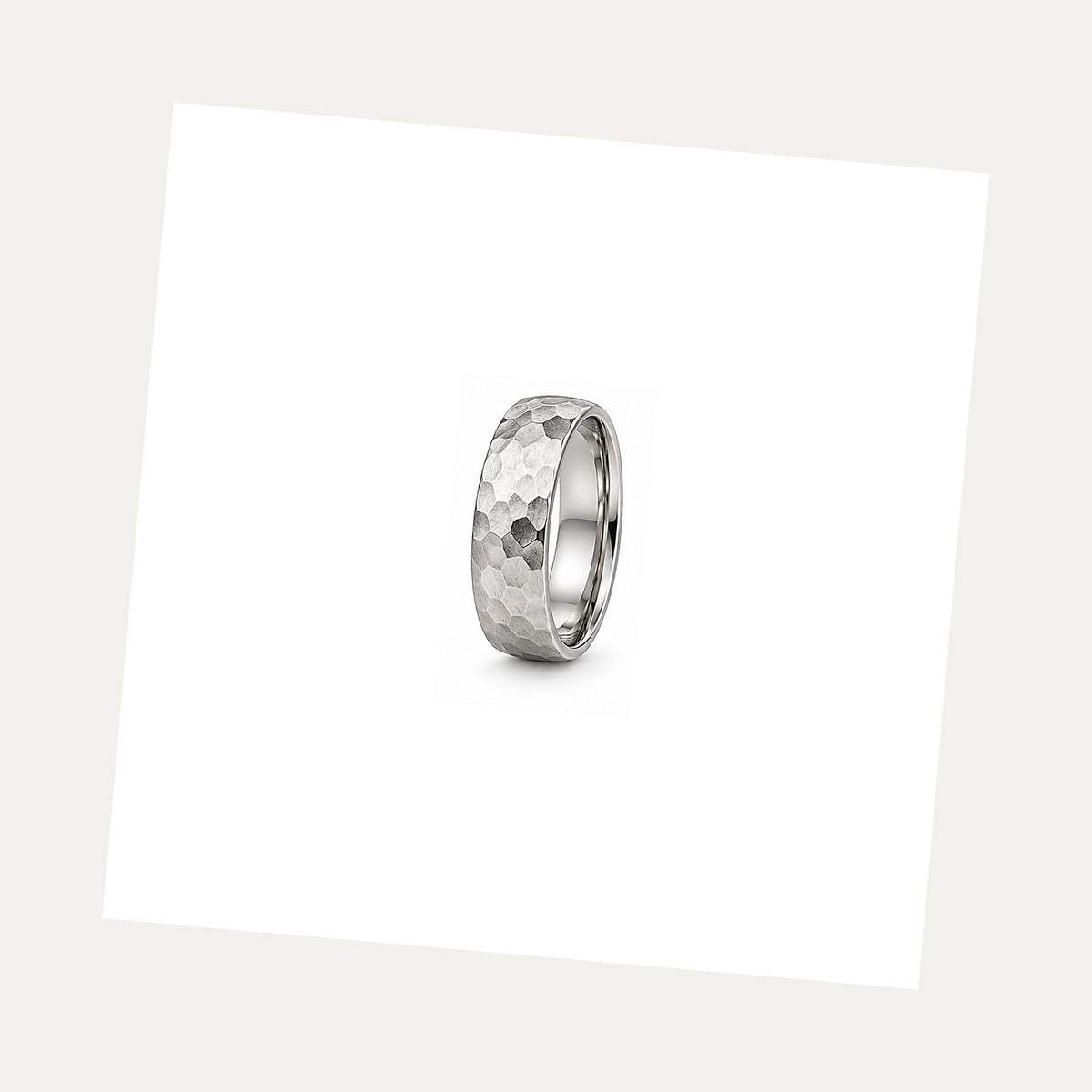[metal:white-gold] Gideon Hammered Band — white gold alternate — illustrative catalogue render