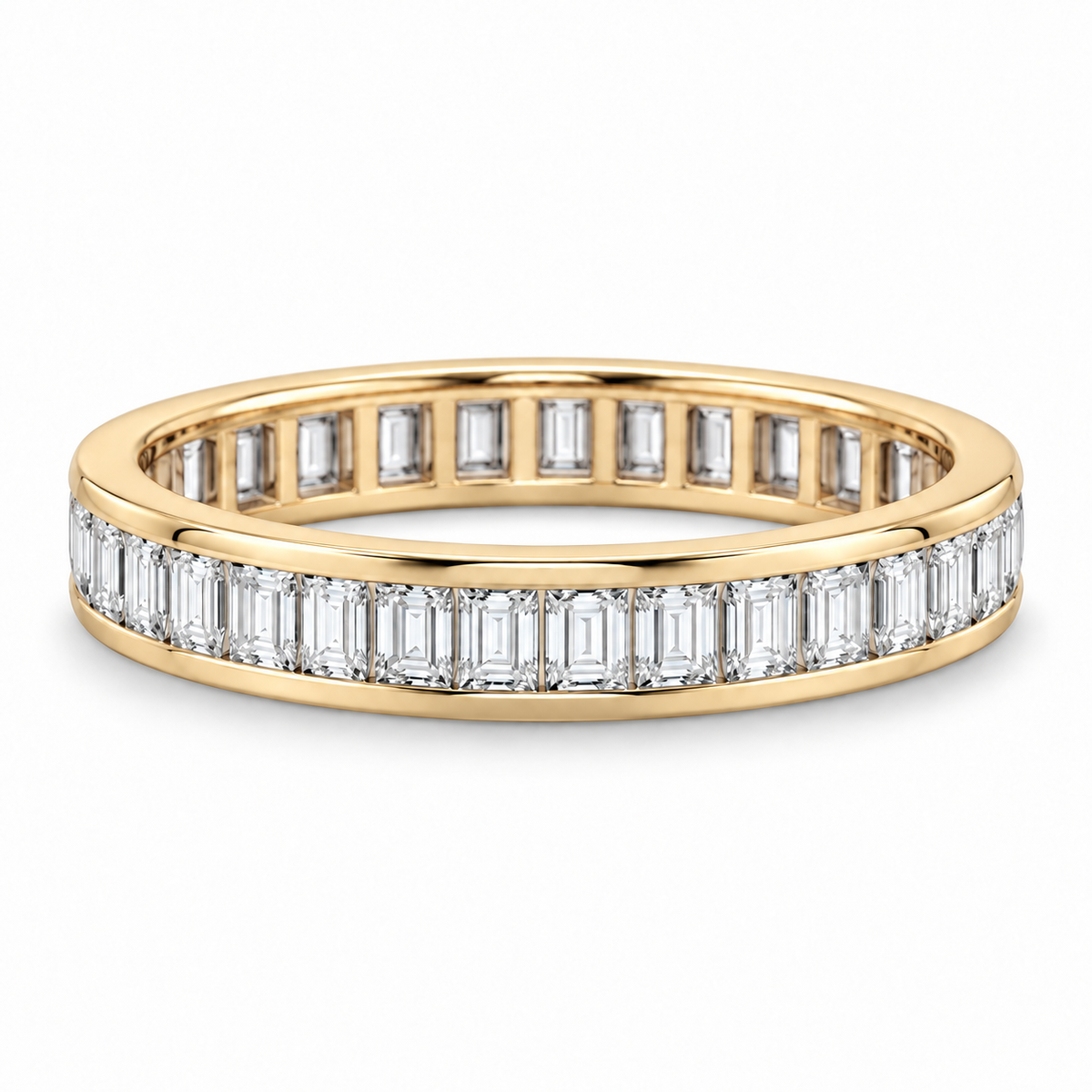 [metal:yellow-gold] Giselle Baguette Eternity Ring — front — Yellow gold colour preview [catalog-v4]