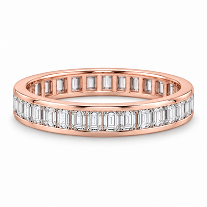 [metal:rose-gold] Giselle Baguette Eternity Ring — front — Rose gold colour preview [catalog-v4]