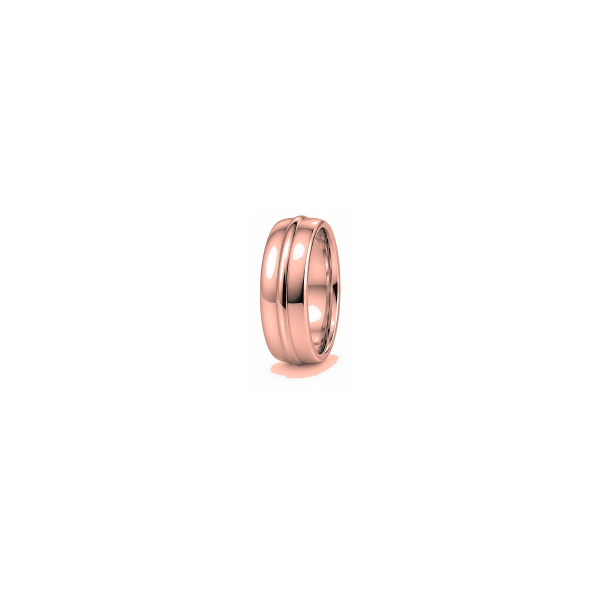[metal:rose-gold] Hadrian Knife-Edge Band — rose gold hero — illustrative catalogue render