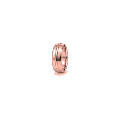 [metal:rose-gold] Hadrian Knife-Edge Band — rose gold hero — illustrative catalogue render