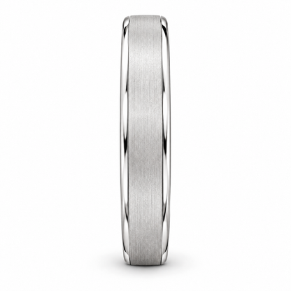 [metal:white-gold] Helene Brushed Band — side-profile — Brushed band with polished edges, edge profile studio view [catalog-v4]