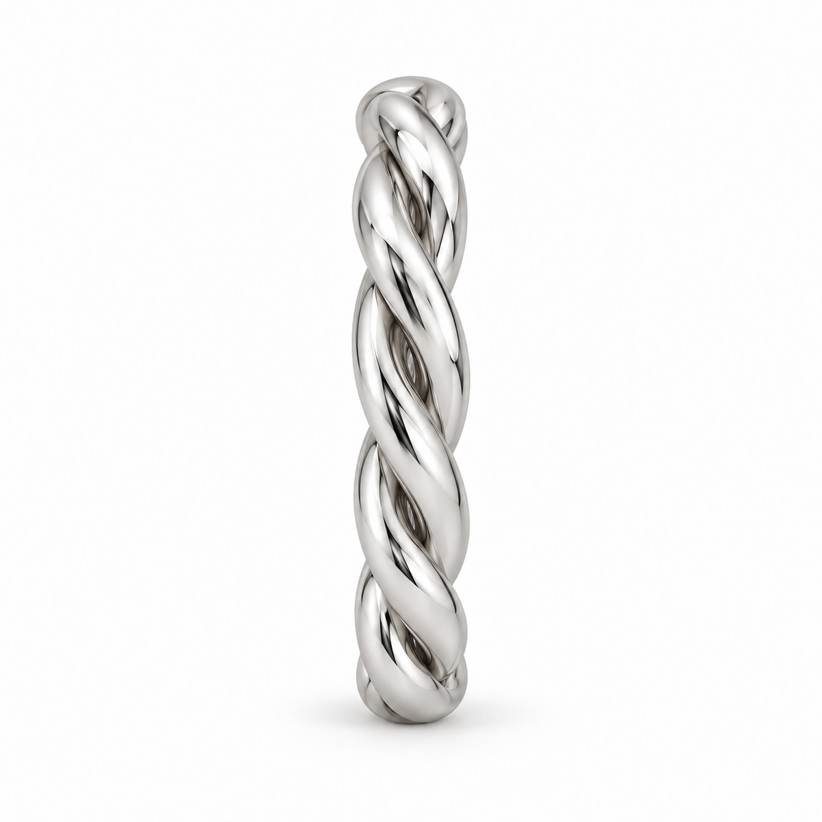 [metal:white-gold] Hestia Braided Ring — side-profile — Three-strand braided band, edge profile studio view [catalog-v4]