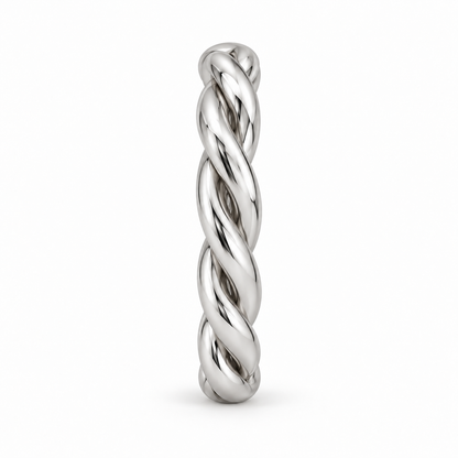 [metal:white-gold] Hestia Braided Ring — side-profile — Three-strand braided band, edge profile studio view [catalog-v4]