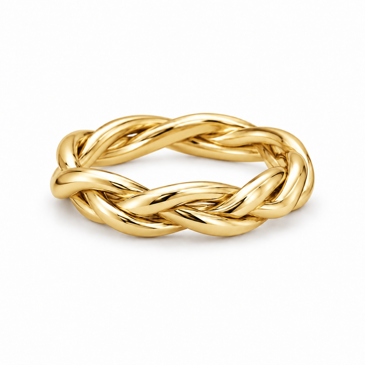 [metal:yellow-gold] Hestia Braided Ring — front — Yellow gold colour preview [catalog-v4]