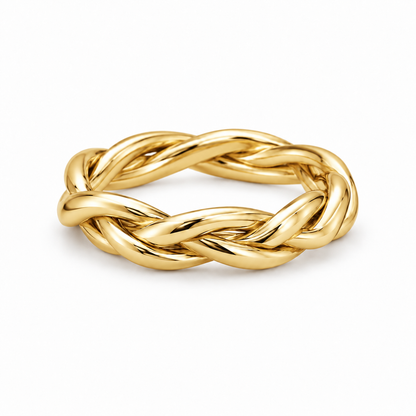 [metal:yellow-gold] Hestia Braided Ring — front — Yellow gold colour preview [catalog-v4]