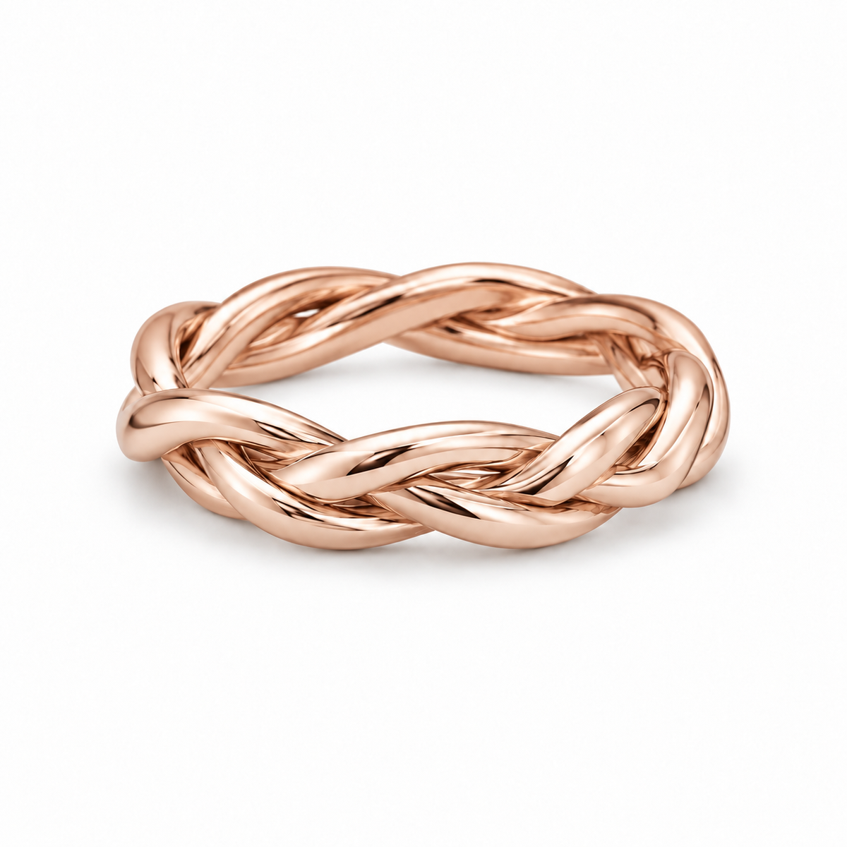[metal:rose-gold] Hestia Braided Ring — front — Rose gold colour preview [catalog-v4]
