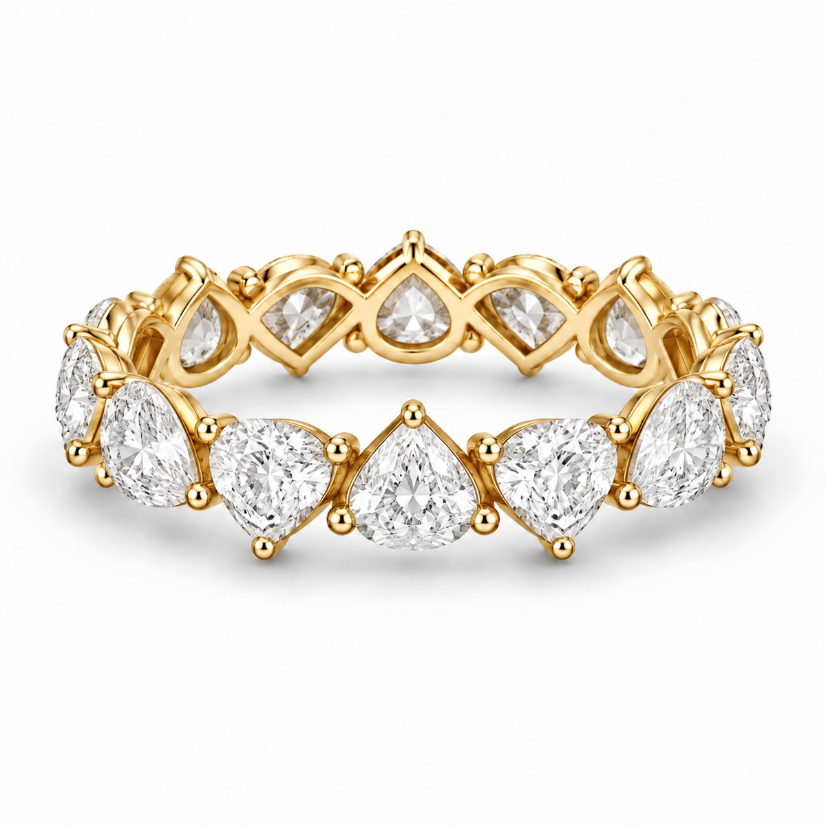 [metal:yellow-gold] Honora Pear Eternity Ring — front — Yellow gold colour preview [catalog-v4]