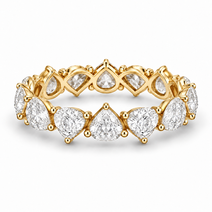 [metal:yellow-gold] Honora Pear Eternity Ring — front — Yellow gold colour preview [catalog-v4]