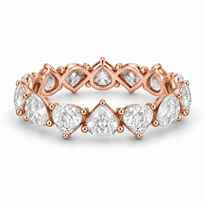 [metal:rose-gold] Honora Pear Eternity Ring — front — Rose gold colour preview [catalog-v4]