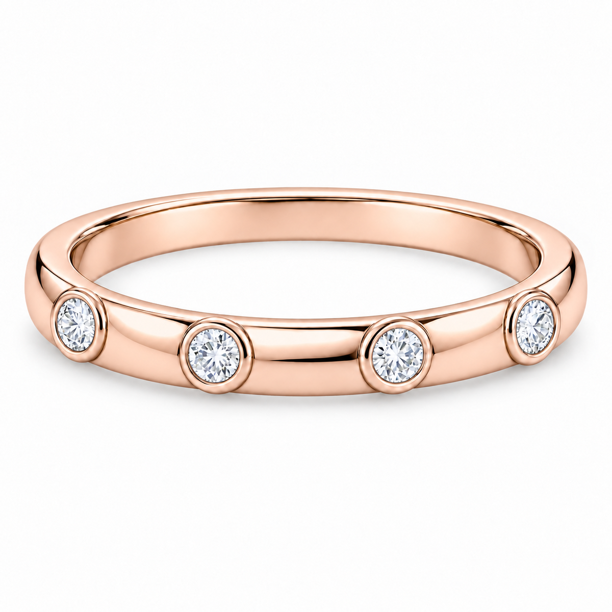 [metal:rose-gold] Iliana Bezel Diamond Ring — front — Rose gold colour preview [catalog-v4]