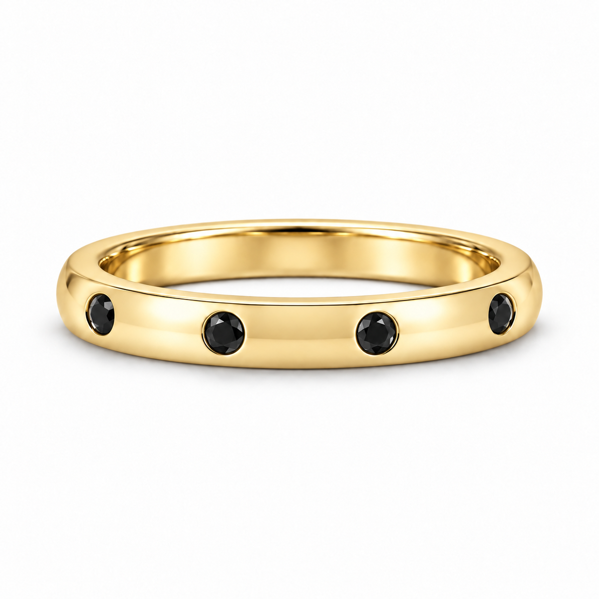 [metal:yellow-gold] Ione Black Diamond Ring — front — Yellow gold colour preview [catalog-v4]