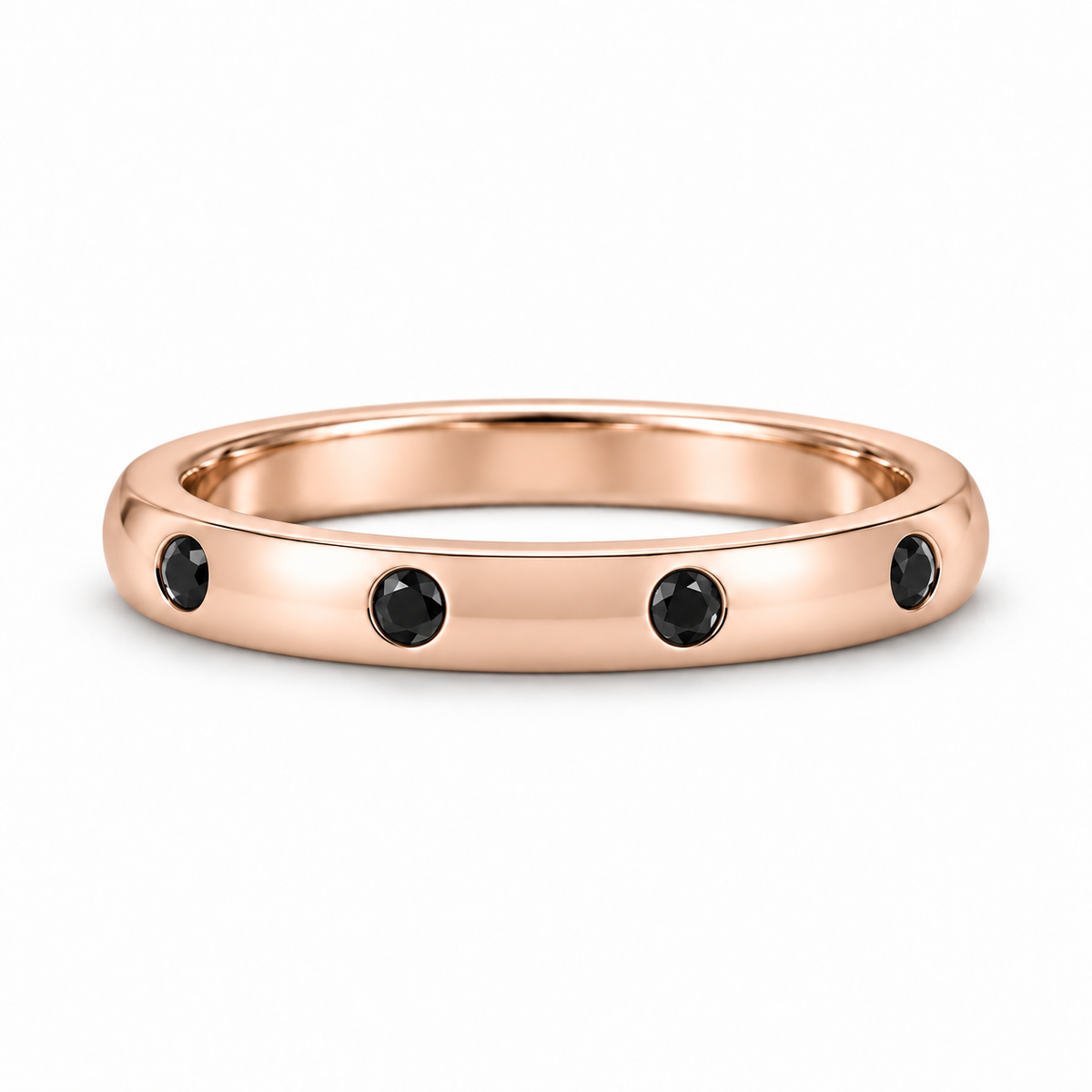 [metal:rose-gold] Ione Black Diamond Ring — front — Rose gold colour preview [catalog-v4]