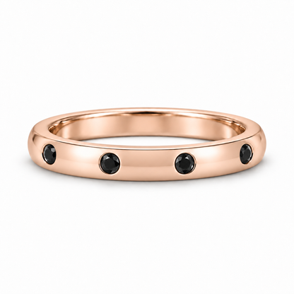 [metal:rose-gold] Ione Black Diamond Ring — front — Rose gold colour preview [catalog-v4]