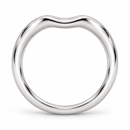 [metal:white-gold] Isabeau Contour Band — top — Soft contour band, circular elevation studio view [catalog-v4]