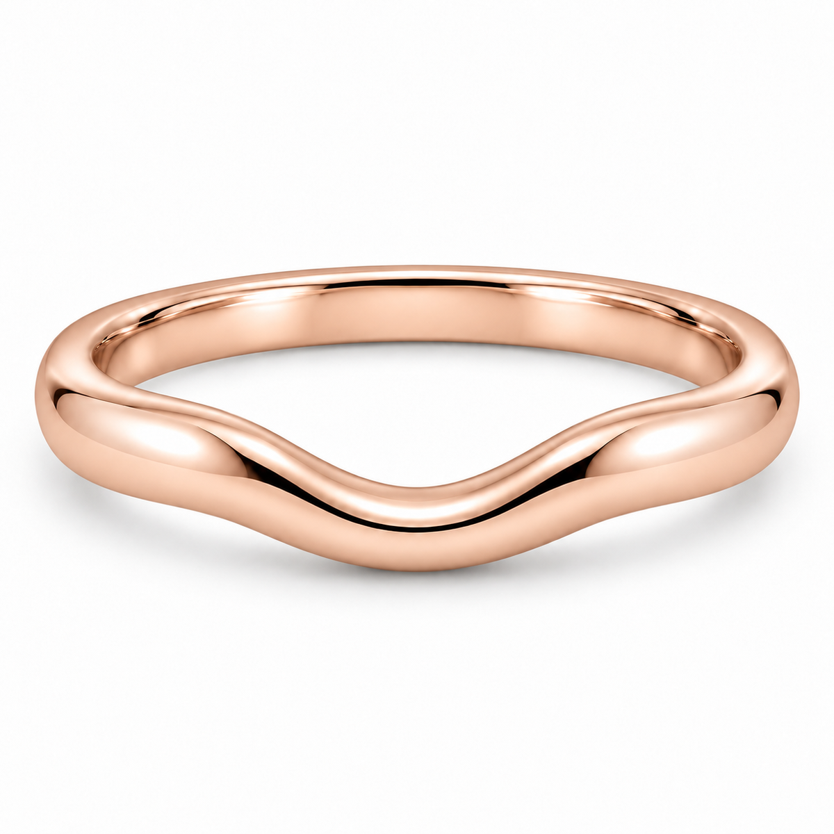 [metal:rose-gold] Isabeau Contour Band — front — Rose gold colour preview [catalog-v4]