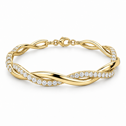 [metal:yellow-gold] Isadora Twist Bracelet — front — Yellow gold colour preview [catalog-v4]