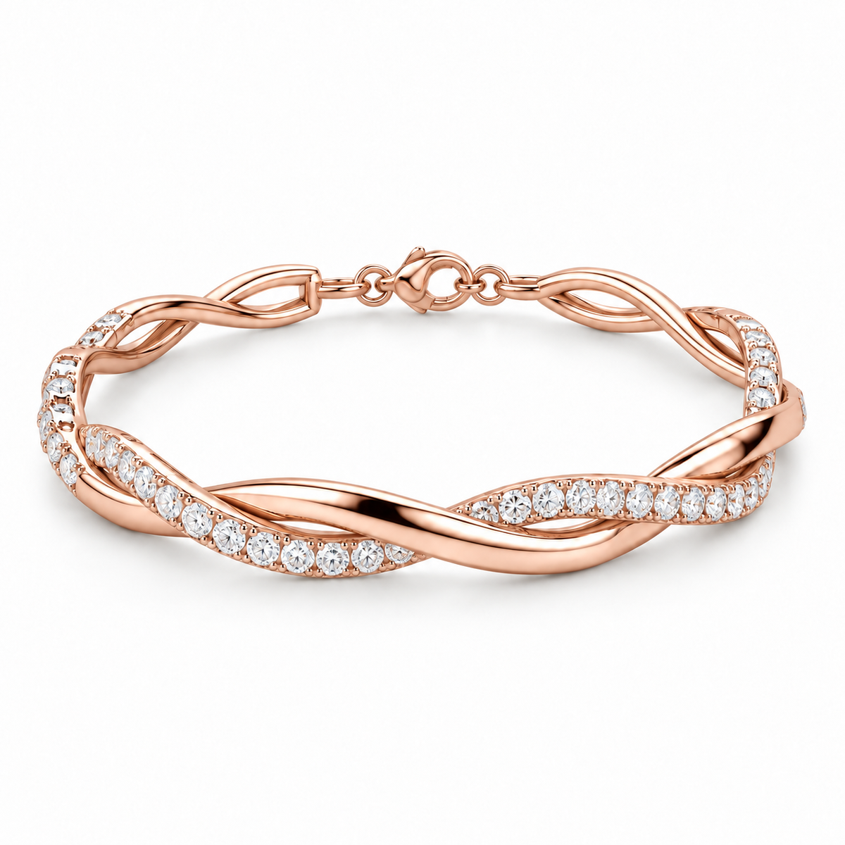 [metal:rose-gold] Isadora Twist Bracelet — front — Rose gold colour preview [catalog-v4]
