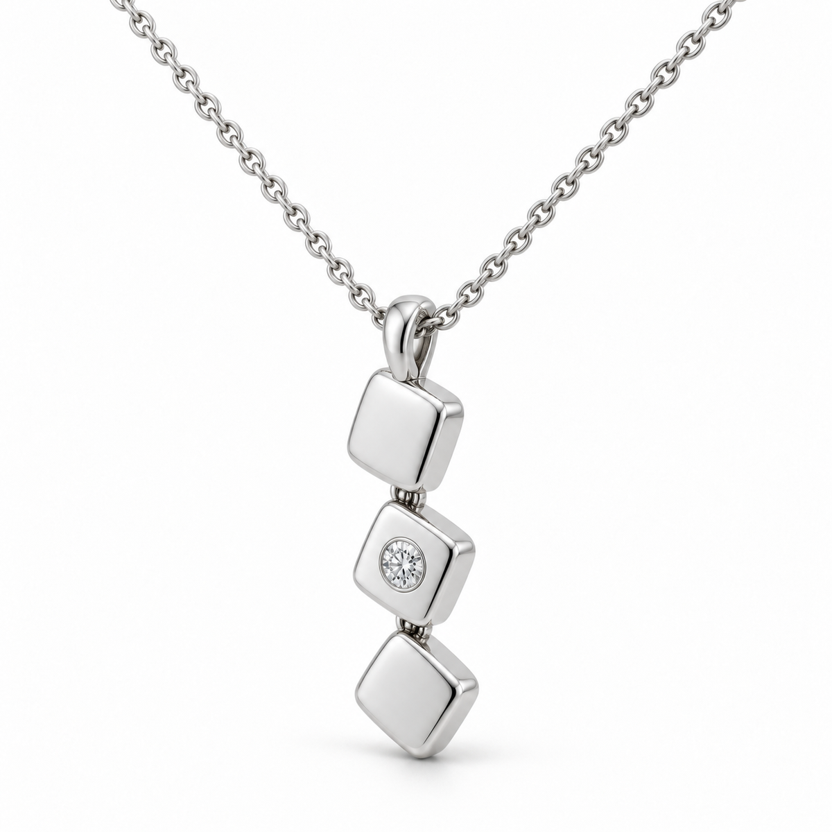 [metal:white-gold] Iserelle Offset Tile Necklace — three-quarter — Same design shown three quarter [catalog-v4]