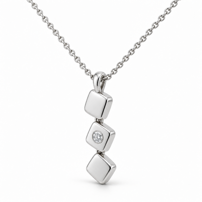 [metal:white-gold] Iserelle Offset Tile Necklace — three-quarter — Same design shown three quarter [catalog-v4]