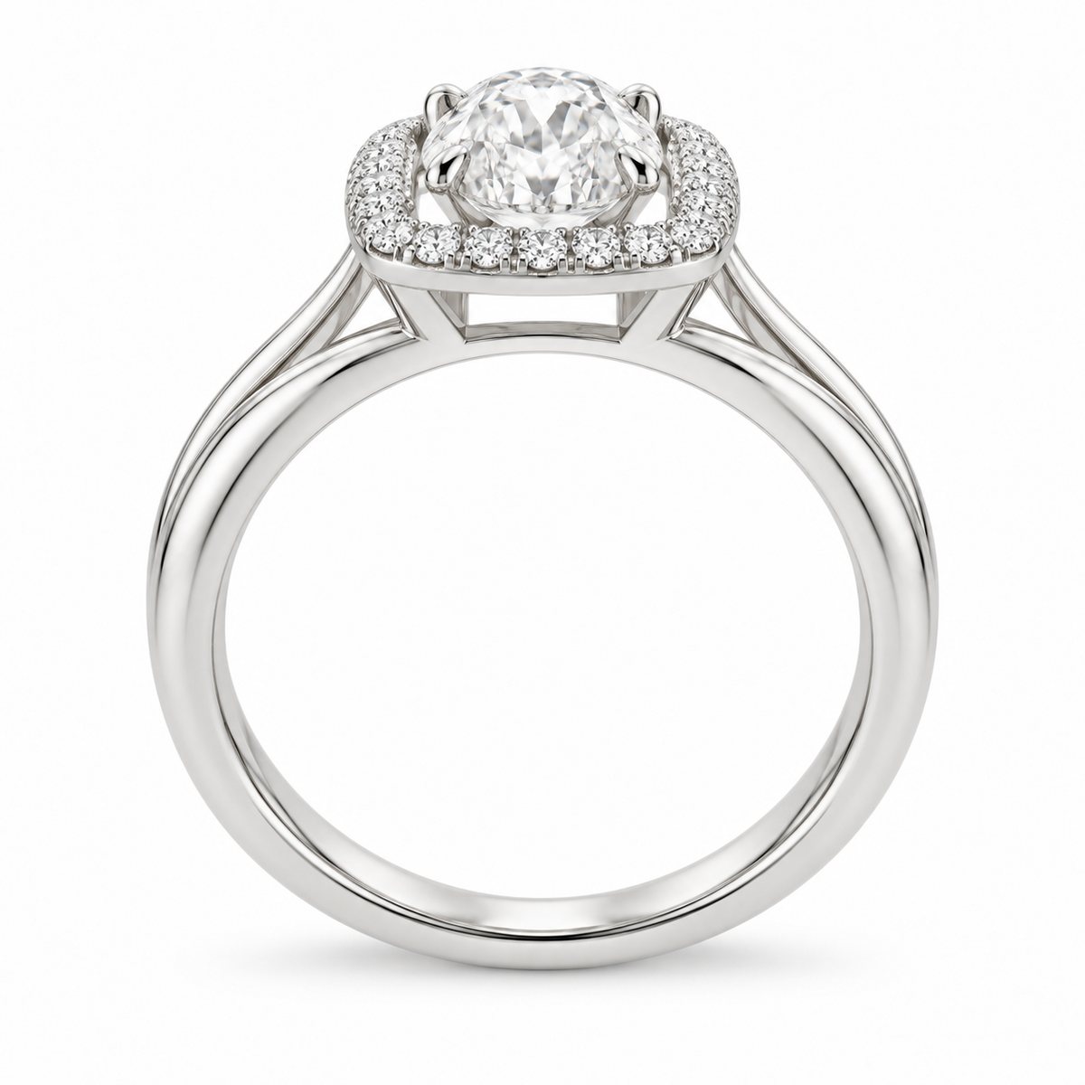 [metal:white-gold] Ivelle Open-Cushion Halo Setting — top — Original setting design illustration [catalog-v4]