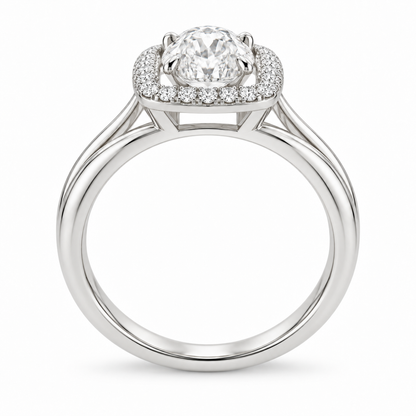 [metal:white-gold] Ivelle Open-Cushion Halo Setting — top — Original setting design illustration [catalog-v4]