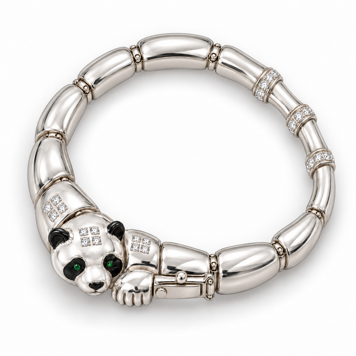 Ivoire Panda Bracelet — top view — [metal:all]
