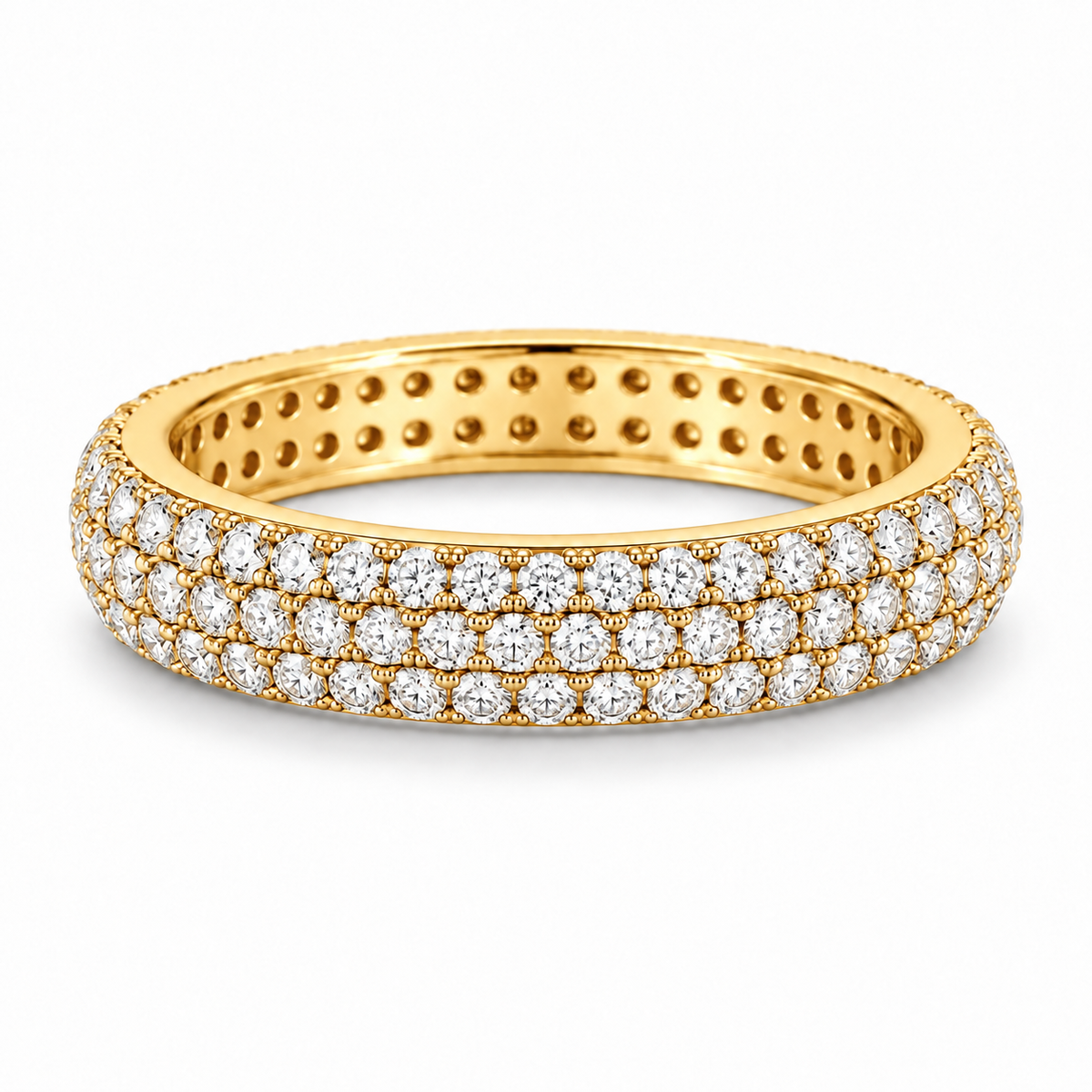 [metal:yellow-gold] Josephine Pavé Eternity Ring — front — Yellow gold colour preview [catalog-v4]
