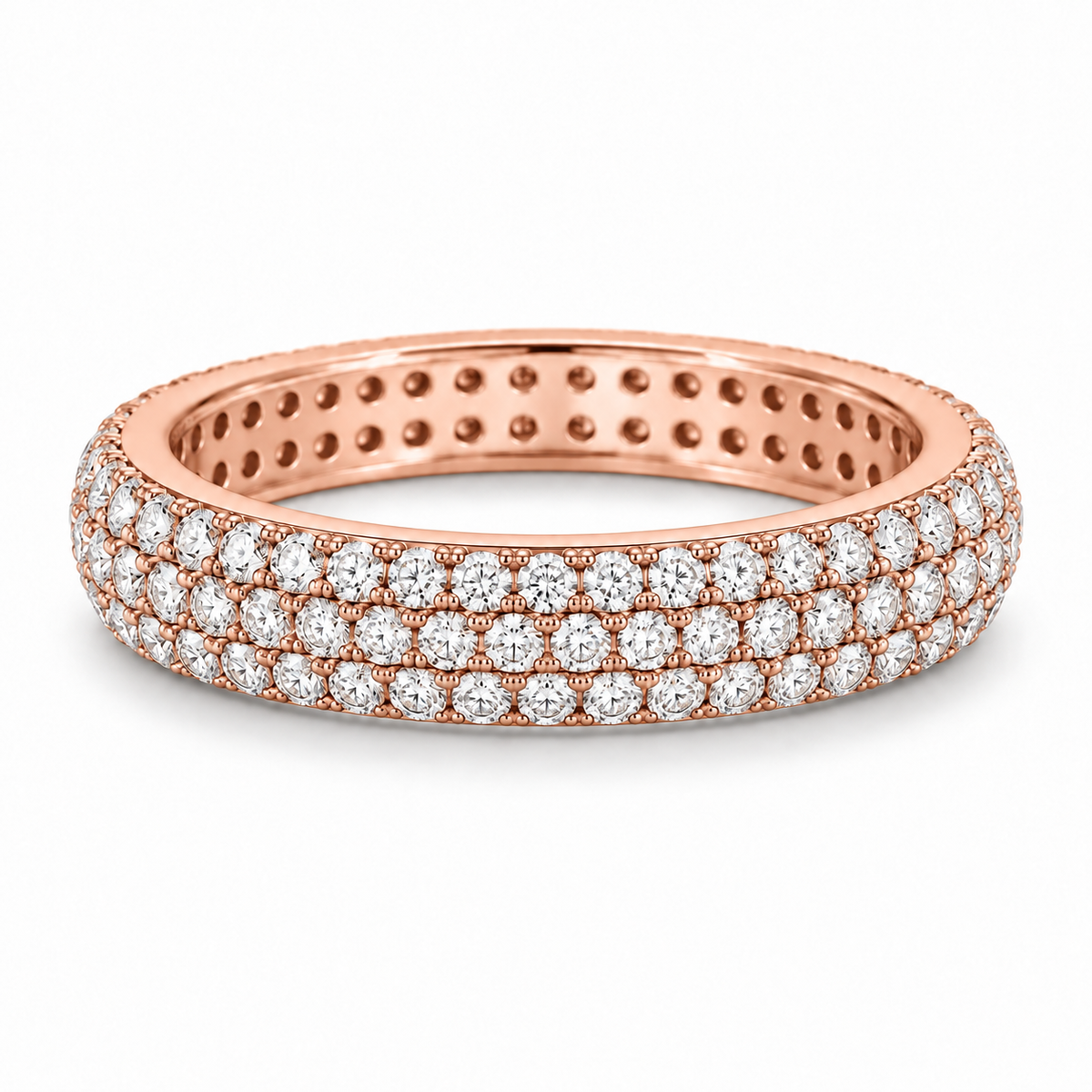 [metal:rose-gold] Josephine Pavé Eternity Ring — front — Rose gold colour preview [catalog-v4]
