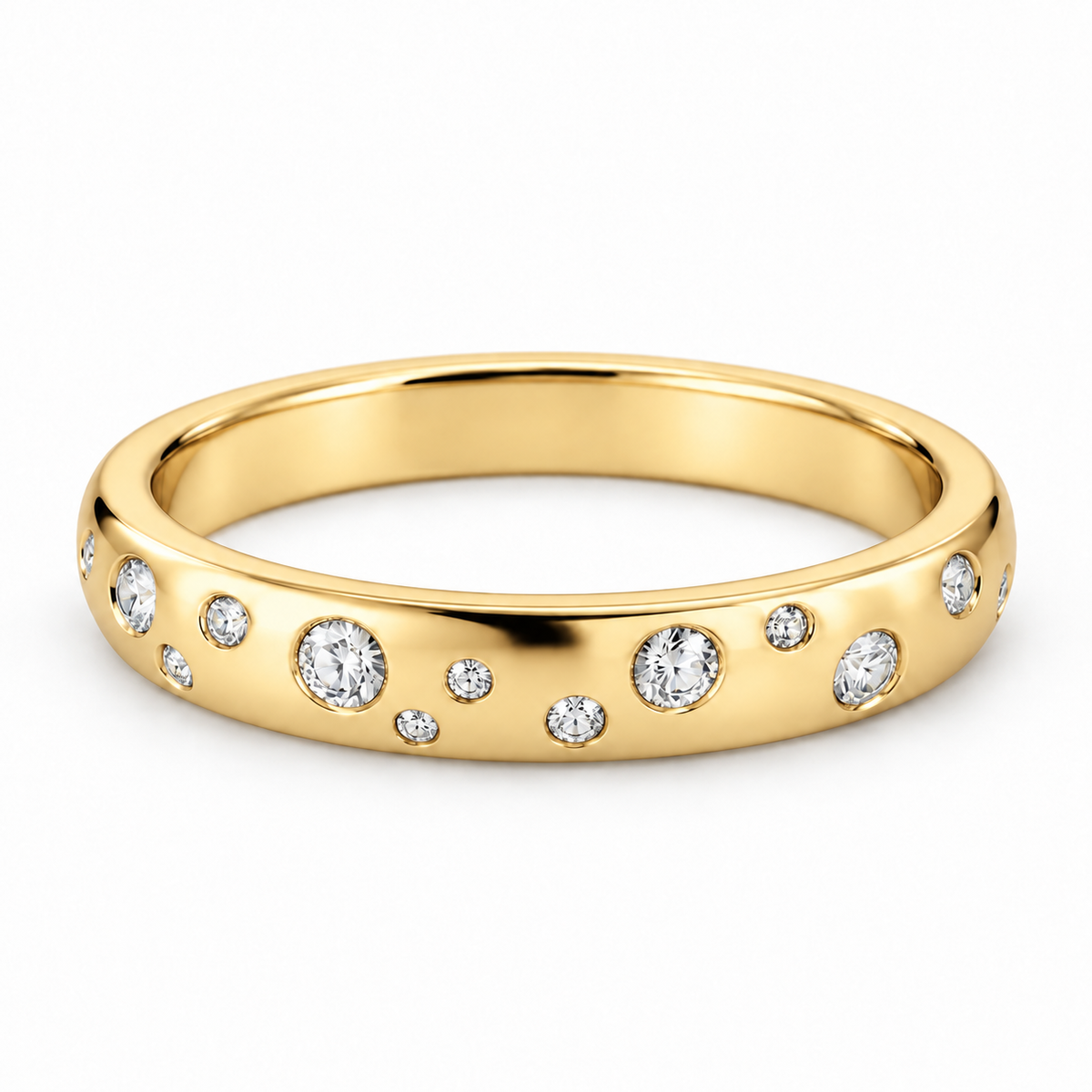 [metal:yellow-gold] Josette Scattered Diamond Ring — front — Yellow gold colour preview [catalog-v4]