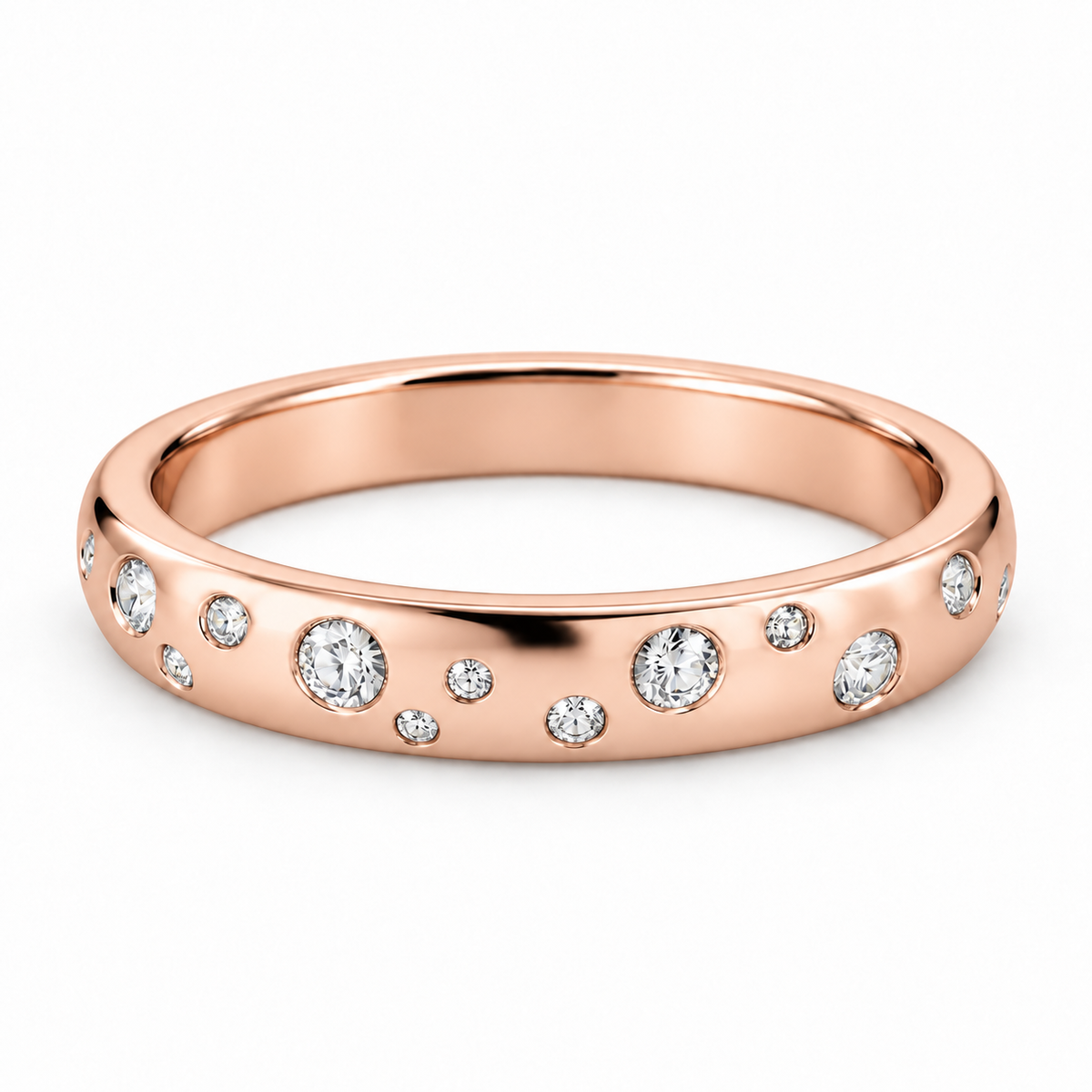 [metal:rose-gold] Josette Scattered Diamond Ring — front — Rose gold colour preview [catalog-v4]