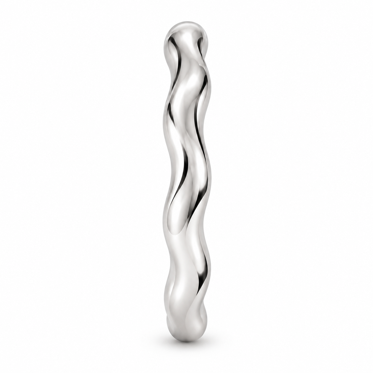 [metal:white-gold] Juliette Sculpted Band — side-profile — Gently undulating band, edge profile studio view [catalog-v4]
