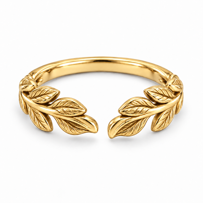 [metal:yellow-gold] Juniper Laurel Ring — front — Yellow gold colour preview [catalog-v4]