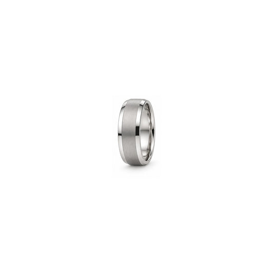 [metal:white-gold] Leander Two-Tone Band — white gold hero — illustrative catalogue render