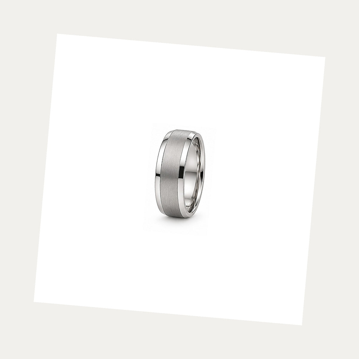 [metal:white-gold] Leander Two-Tone Band — white gold alternate — illustrative catalogue render