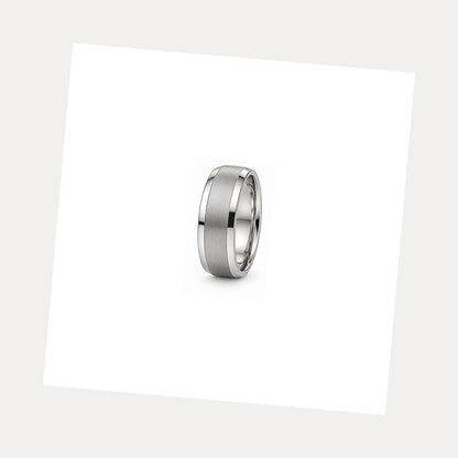 [metal:white-gold] Leander Two-Tone Band — white gold alternate — illustrative catalogue render