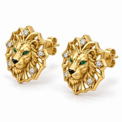 Leonis Sunburst Studs — alternate view with construction — [metal:all]