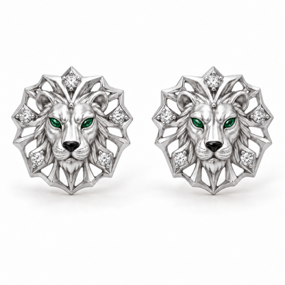 Leonis Sunburst Studs - hero - [metal:platinum]