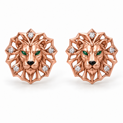 Leonis Sunburst Studs — hero — [metal:rose-gold]